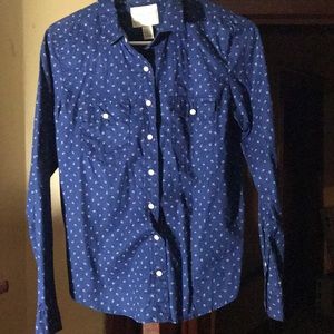 Blue long sleeve button up